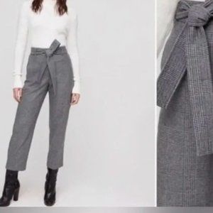 ARITZIA Wilfred Tie Front Wool Check Pants